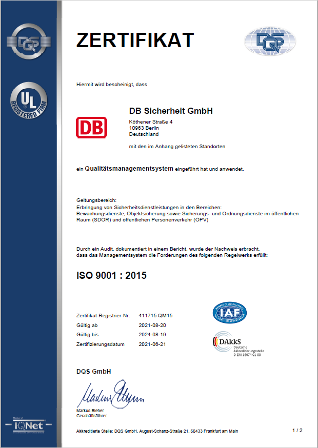 Quelle: DB Sicherheit zertifikat